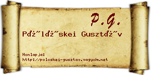Pölöskei Gusztáv névjegykártya